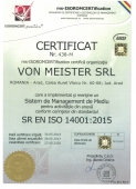 Certificat ISO 14001 2015